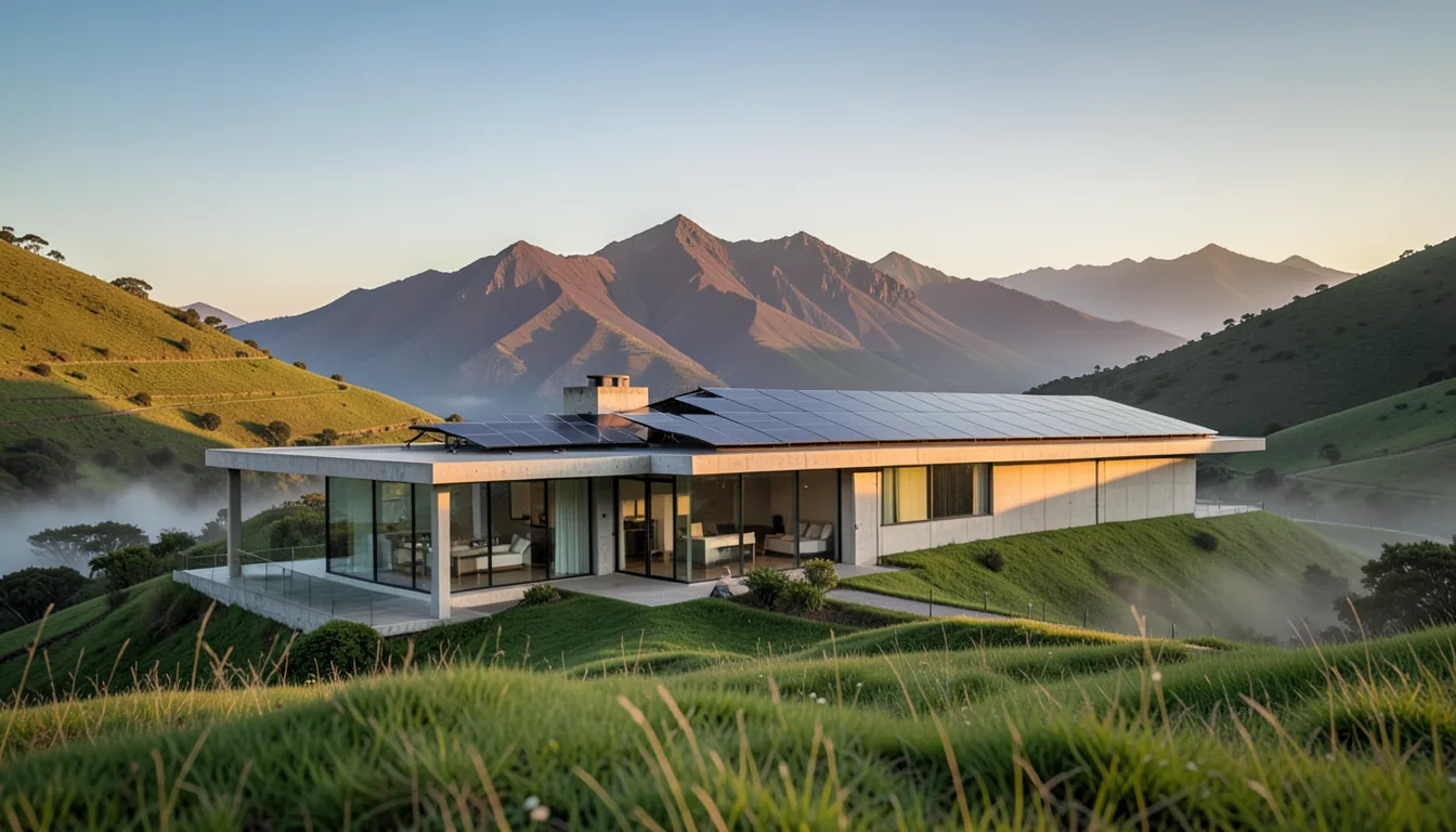 House with a full roof of solar panels